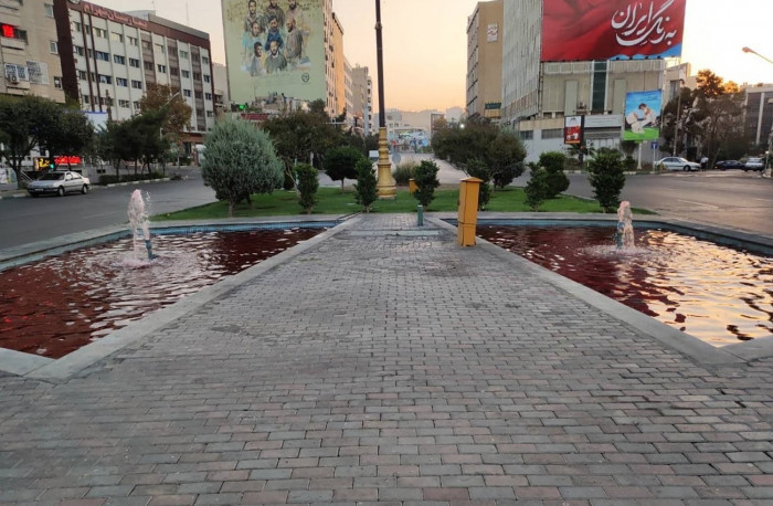 Tehran fountains dyed red to protest crackdown - Vimarsana News