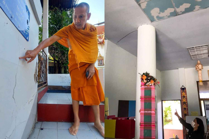Earthquake cracks in Chiang Mai buildings - Vimarsana News