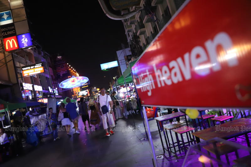 Tourists enjoy Khao San Road in Bangkok, renowned for its nightlife. (Photo: Pornprom Satrabhaya)