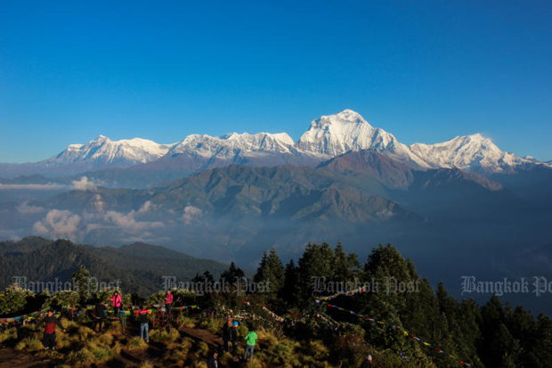 The magnificent Himalayas are seen from Poon Hill in Nepal. (Bangkok Post file photo)