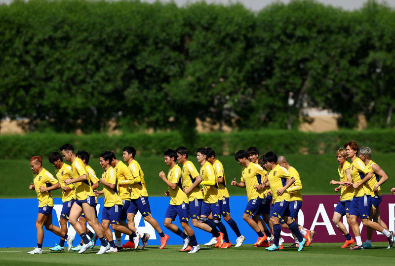 Japan players during training (Reuters photo)