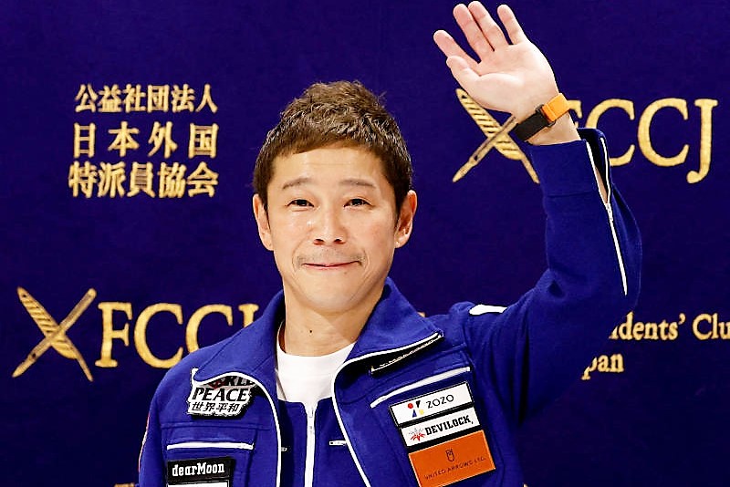 Japanese billionaire Yusaku Maezawa, at a news conference on his return to Earth after a 12-day journey into space,  at the Foreign Correspondents  Club of Japan, in Tokyo, on Jan 7, 2022. (Photo: Reuters)