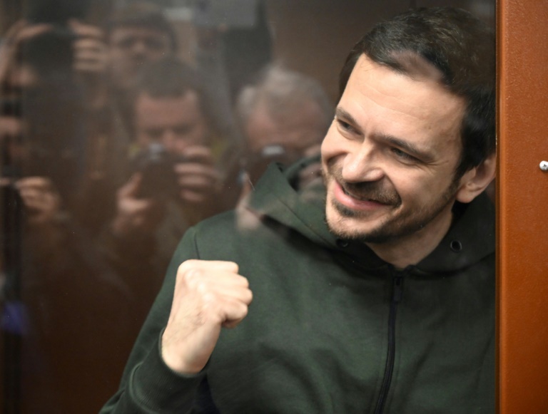 Opposition politician Ilya Yashin has been jailed for criticising Russia's military operation in Ukraine. (AFP Photo)