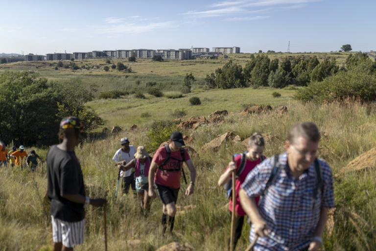 Hills created by spoil from now-abandoned gold mines dot the landscape outside Soweto