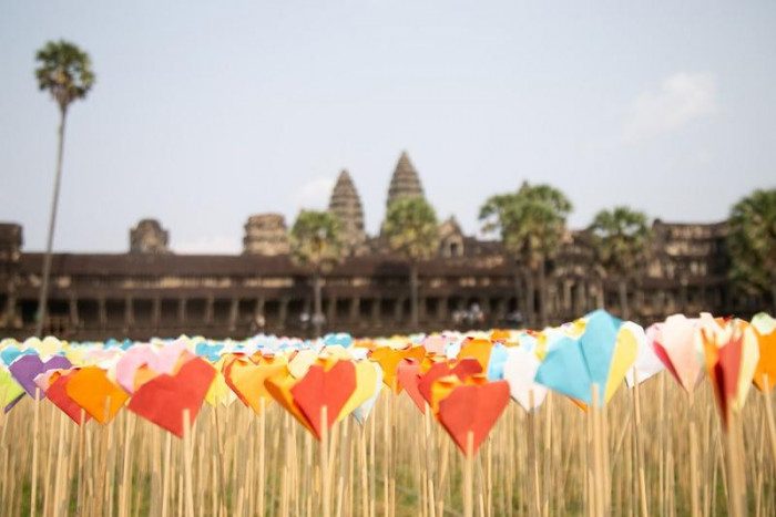 Cambodia breaks world record for largest display of origami hearts - Vimarsana News