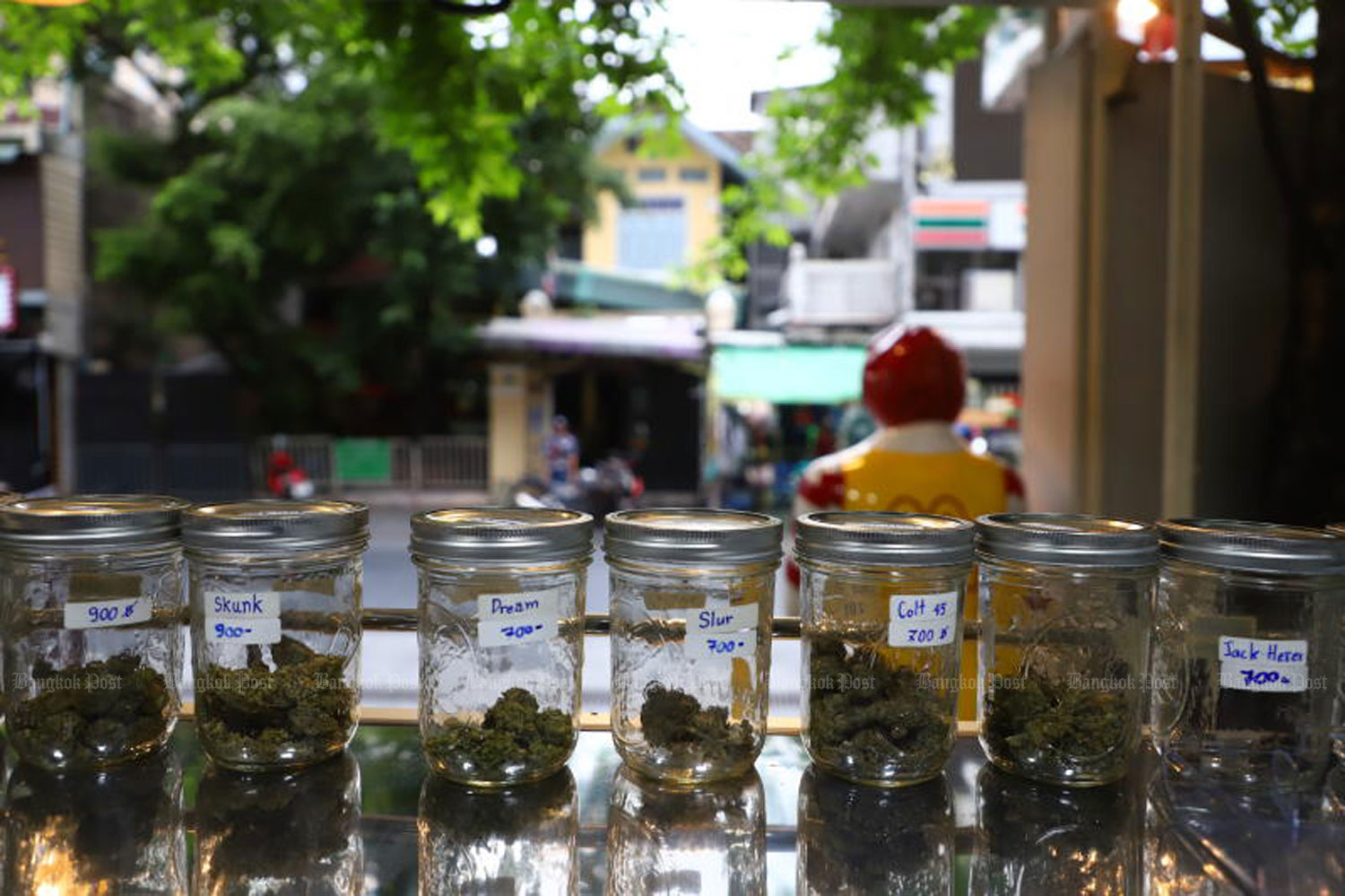 Cannabis products are available on Khao San Road in Bangkok in July last year.  (Photo: Nutthawat Wichieanbut)