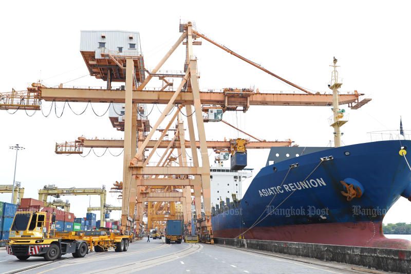 Containers are sorted at Khlong Toei Port, Bangkok. (Photo: Varuth Hirunyatheb)