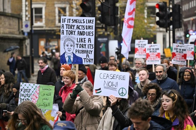 Pro-Palestinian demonstrators rally in France, Britain