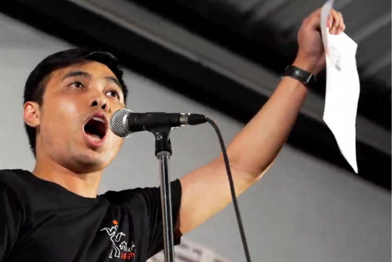 Piyarat “Toto” Chongthep, a People’s Party MP for Bangkok, was a prominent figure in the We Volunteer (WeVo) group that provided security for pro-democracy protests before he ran for office. (File photo: Piyarat Chongthep Facebook account)