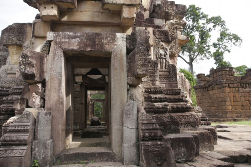 Prasat Ta Muean Thom in Surin province was the scene of a brief confrontation after a group of Cambodian women sang their national anthem there. (Bangkok Post file photo)