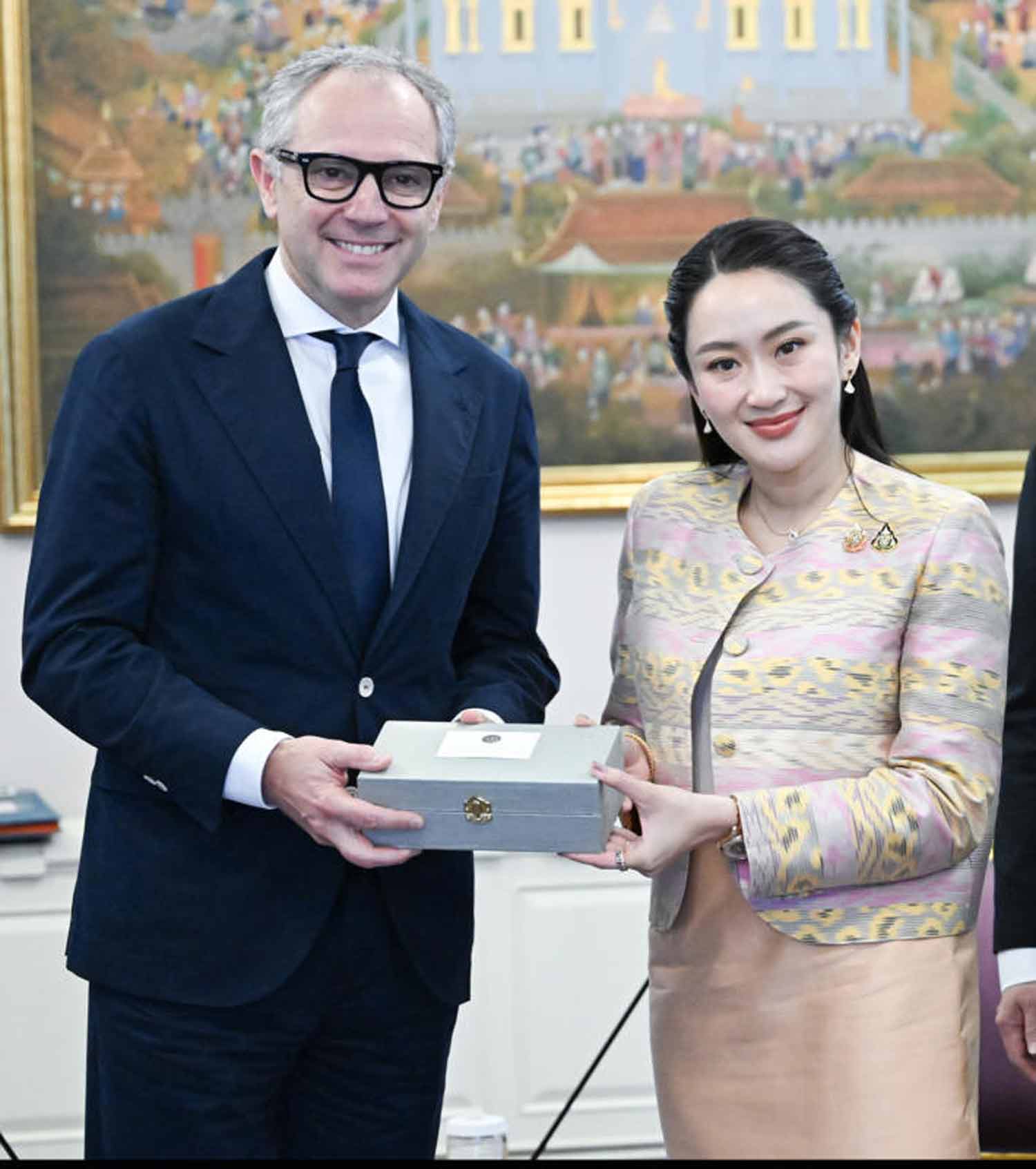 Formula One Group CEO Stefano Domenicali pays a courtesy call on Prime Minister Paetongtarn Shinawatra at Government House in March to discuss the possibility of Thailand hosting a Formula 1 race. Government House