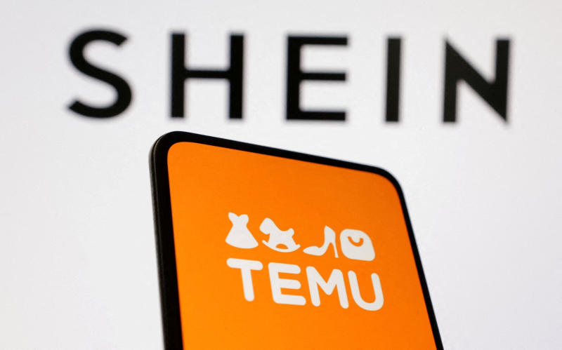 Shein and Temu logos are seen in this illustration taken on Aug 22, 2024. (File photo: Reuters)