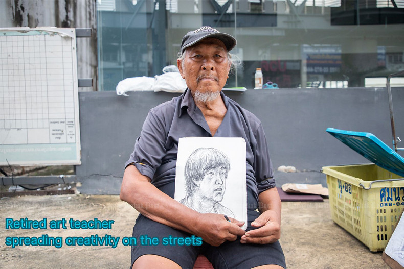 Meet Suriya Tebsattra, a retired art teacher spreading creativity on the streets