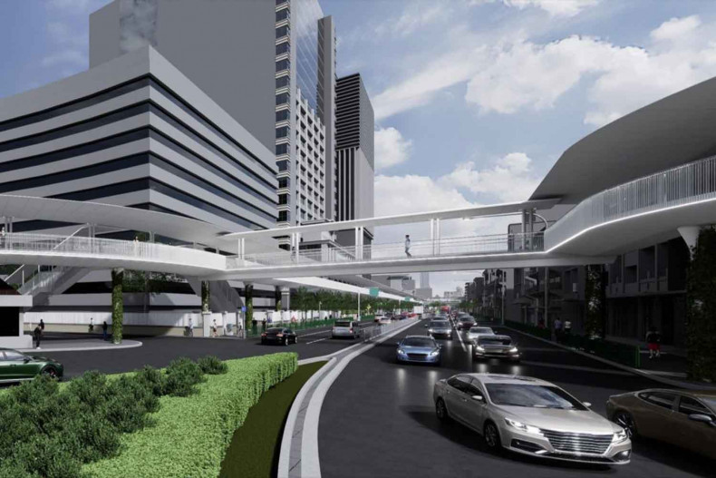 Rajavithi Skywalk takes shape