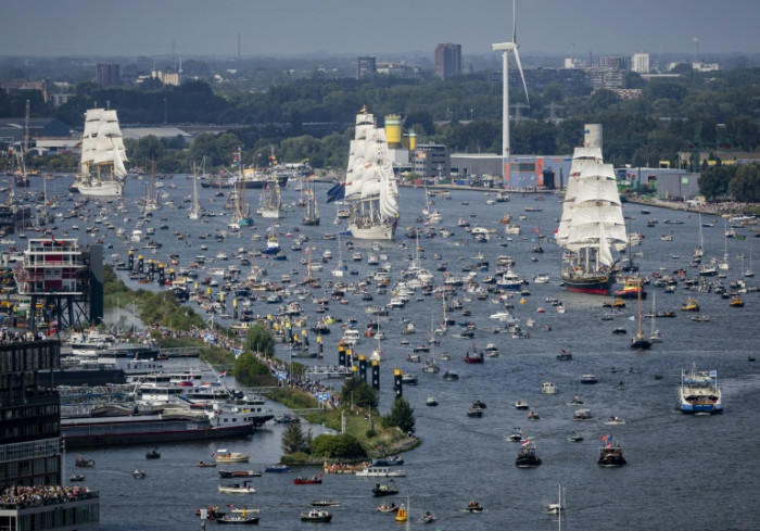 Tall ships sail into Amsterdam for giant maritime festival