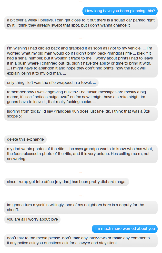 Bangkok Post - Texts from suspect in Charlie Kirk shooting offer ...