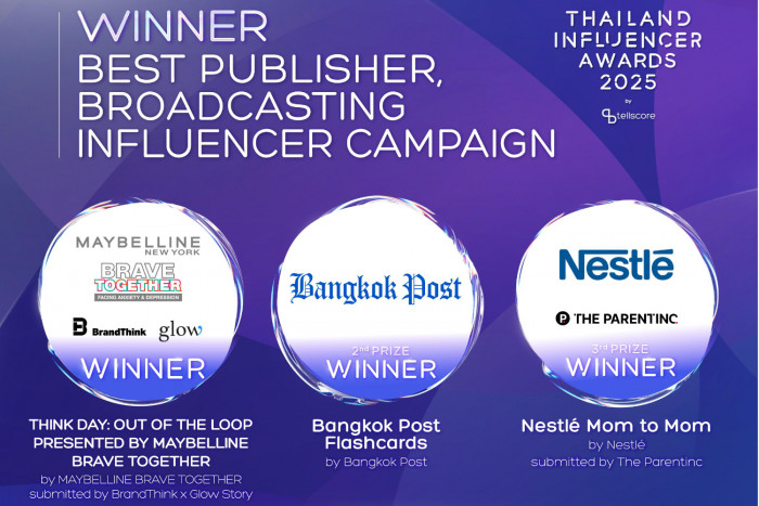 Bangkok Post’s vocab flashcard wins 2nd place for Best Publisher, Broadcasting Influencer Campaign
