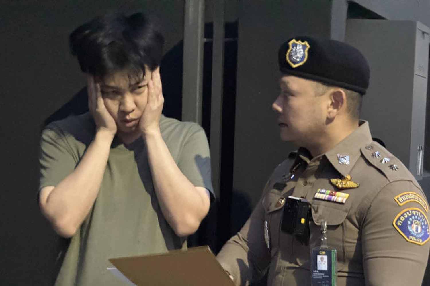 Seksan Sapsubbsakul under arrest on Aug 26. Police photo