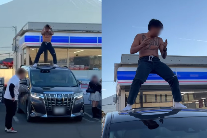 Thai influencer sparks backlash dancng shirtless on car roof in Japan