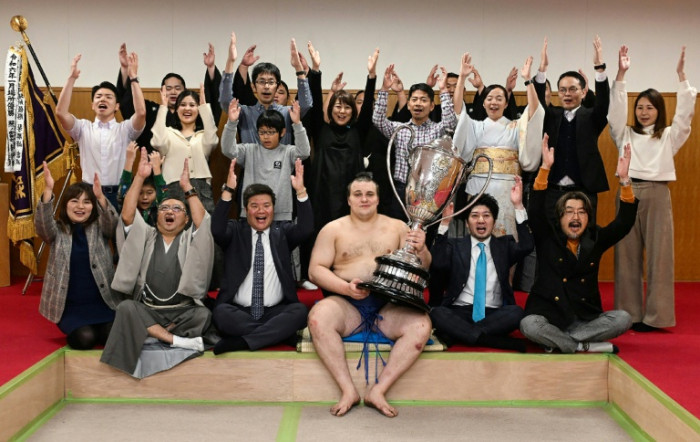 Ukrainian sumo wrestler surprised he won his first title