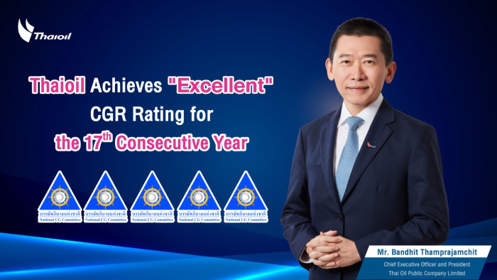 Thaioil Achieves "Excellent" CGR Rating for the 17th Consecutive Year