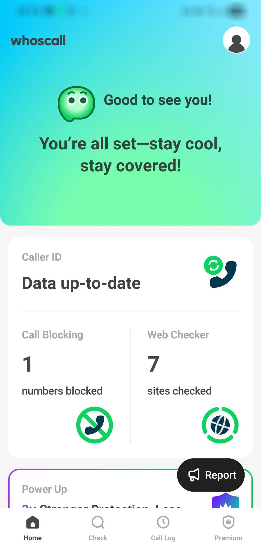 A screenshot of Whoscall, a mobile application that alerts users to significant and urgent scam threats, including authority impersonation, ransomware, large-scale financial scams, phishing attacks, identity theft and others that may result in severe damage.