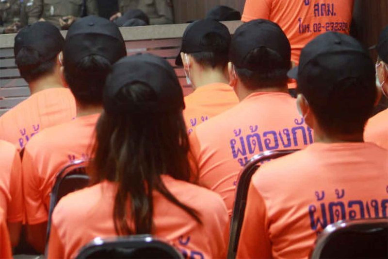 Chinese detainees at the Immigration Bureau in Bangkok. (Bangkok Post file photo)