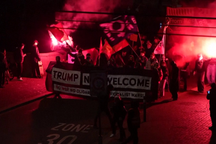 Zurich police deploy water cannon against Trump and WEF protesters