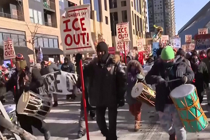 Thousands brave bitter cold to demand ICE leave Minneapolis