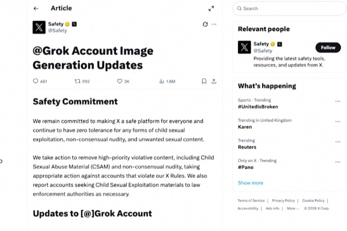 EU opens investigation into X over Grok sexualised imagery, lawmaker says