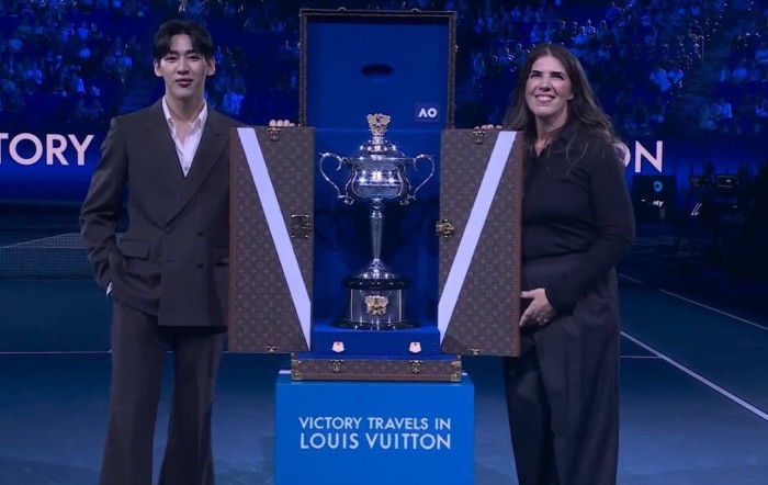 Louis Vuitton ambassador BamBam makes history, presents Australian Open Trophy