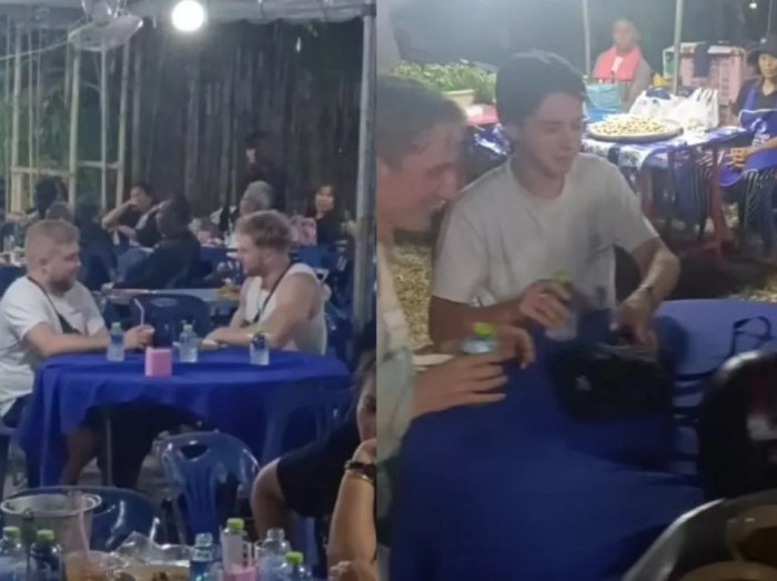 Foreign tourists mistake Thai funeral for food court