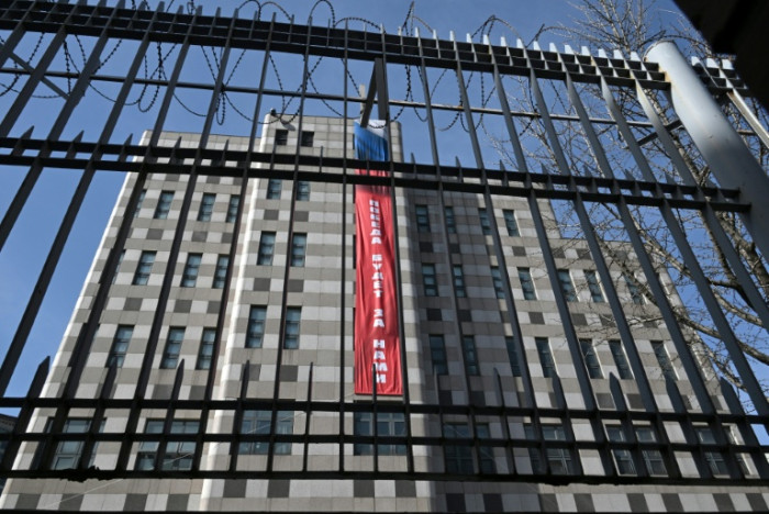 South Korea protests over 'Victory' banner hung from Russian embassy