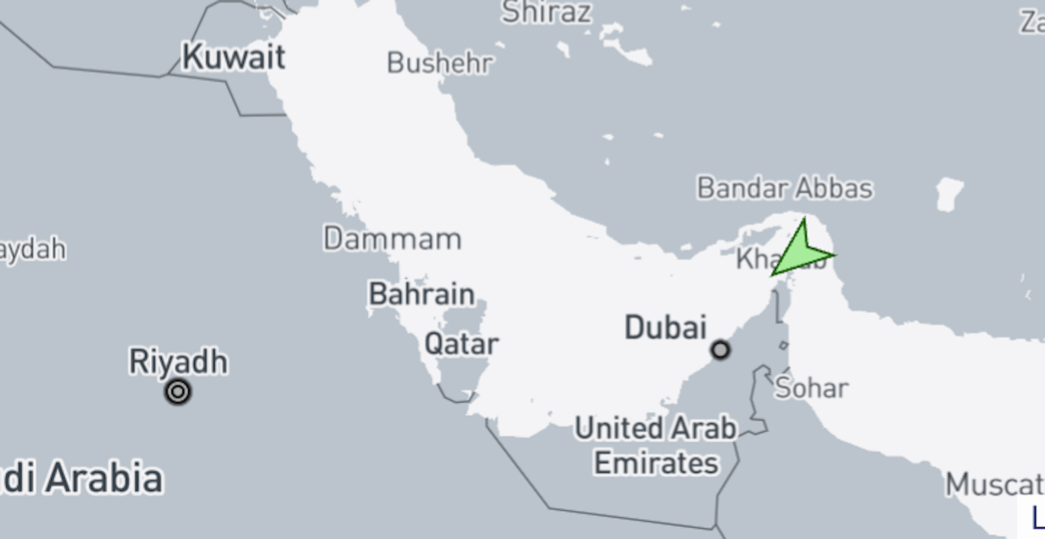 The location where the Mayuree Naree was struck