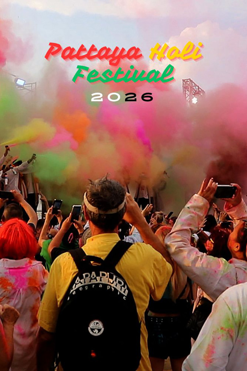 Pattaya Holi Festival 2026 - Colours and fun on the beach
