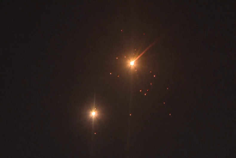 Iranian cluster-warhead missile seen from Israel, West Bank