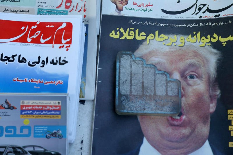 A newspaper featuring a picture of US President Donald Trump is seen in Tehran, Iran, on Oct 14, 2017. (File photo: Reuters)