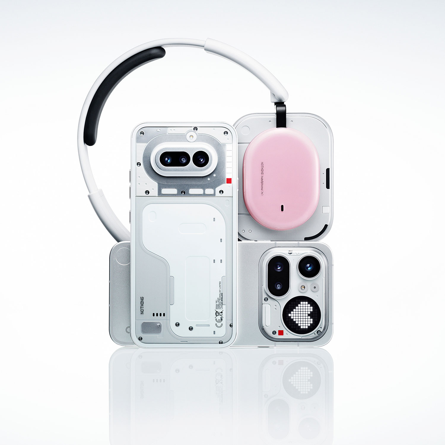 Nothing Phone 4a (front) and Nothing Phone 4a Pro (rear).