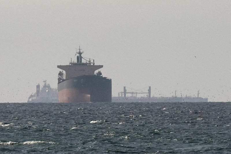 Cargo ships in the Gulf, near the Strait of Hormuz, as seen from northern Ras al-Khaimah, near the border with Oman&rsquo;s Musandam governance, amid the US-Israeli conflict with Iran, in United Arab Emirates, on March 11, 2026. (Photo: Reuters)