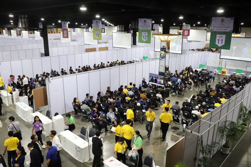 Voting takes place in the final phase of the three-stage Senate election, in Bangkok on June 26, 2024. (Bangkok Post File Photo)