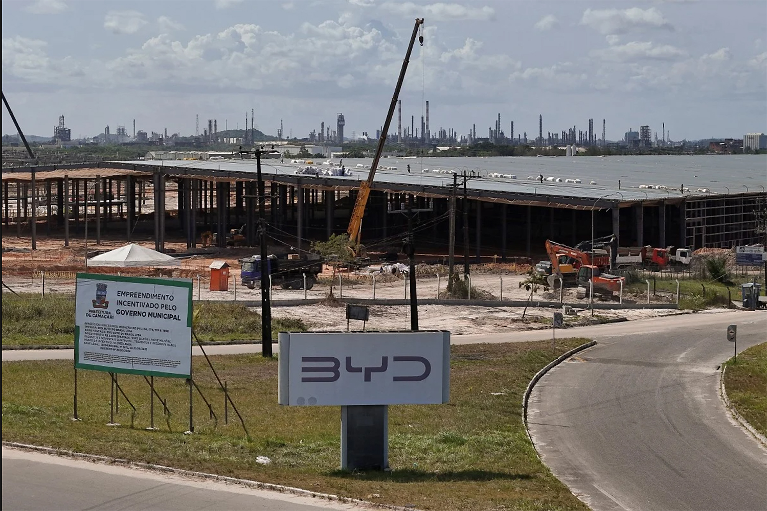 BYD&rsquo;s electric vehicle (EV) factory&rsquo;s construction site in Cama&ccedil;ari, Brazil, in December 2024. (Photo: Reuters)