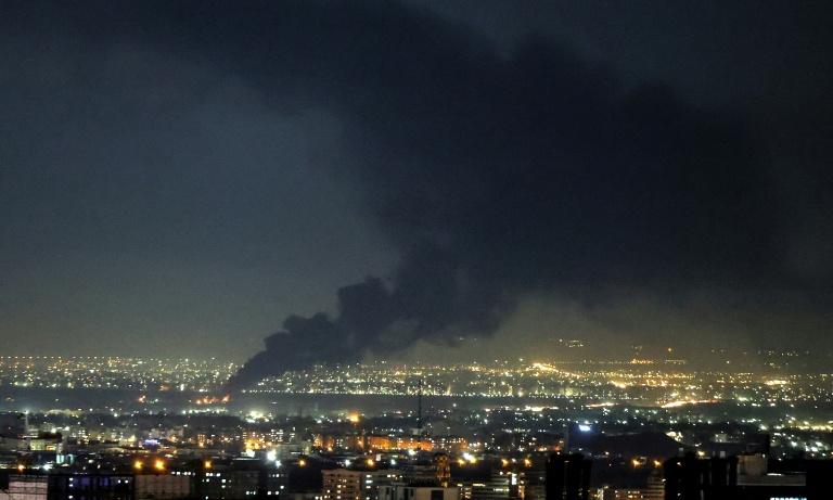 Smoke rises from the site of a US-Israeli strike on the Iranian capital Tehran on April 7, 2026