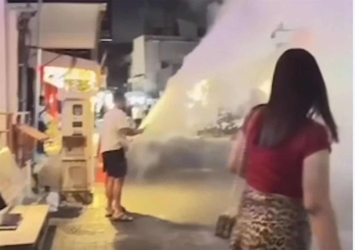 Foreigners set off fire extinguisher on Walking Street