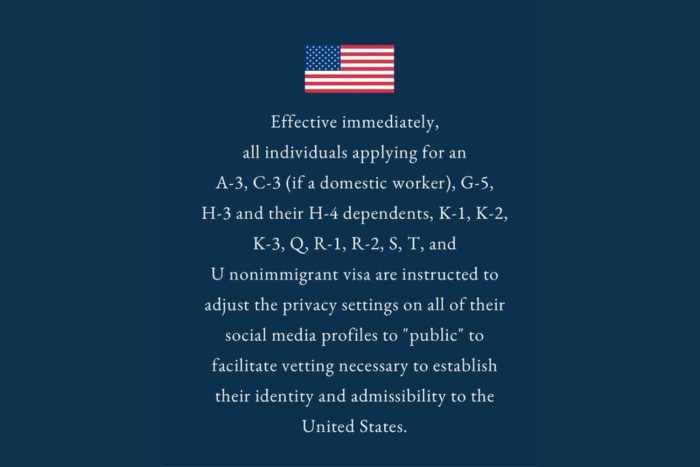 US embassy orders visa applicants to make social media public