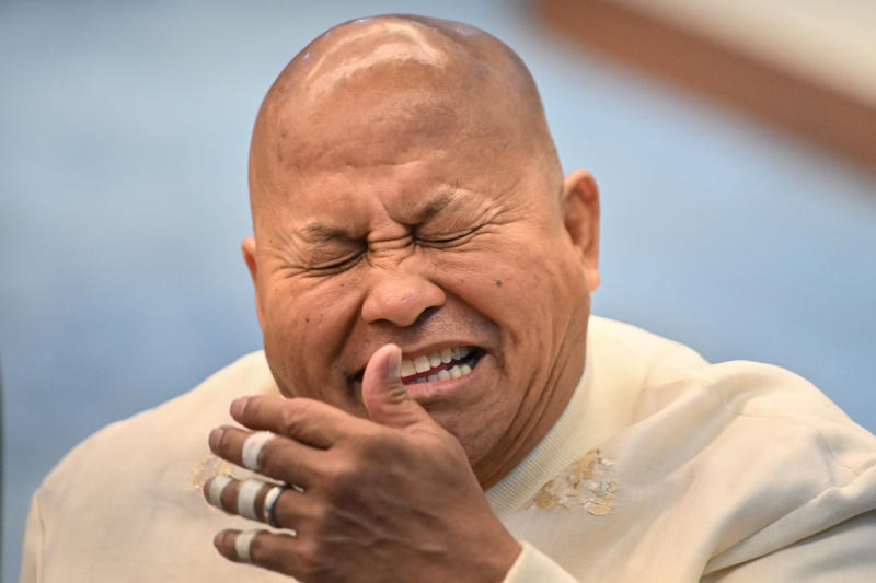 Philippine Senator Ronald dela Rosa, ​the chief enforcer of former President Rodrigo&nbsp;Duterte's deadly "war on drugs," gestures during a plenary session at the Senate in Pasay City, Metro Manila, the Philippines, on Tuesday. (Photo: Reuters)
