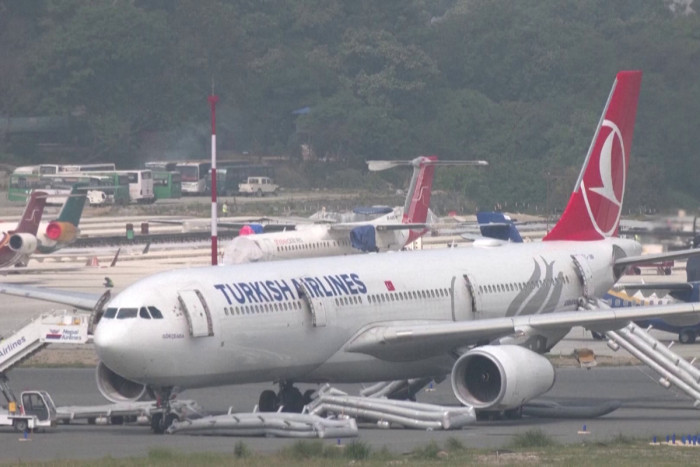 Turkish Airlines plane evacuated after smoke seen from landing gear