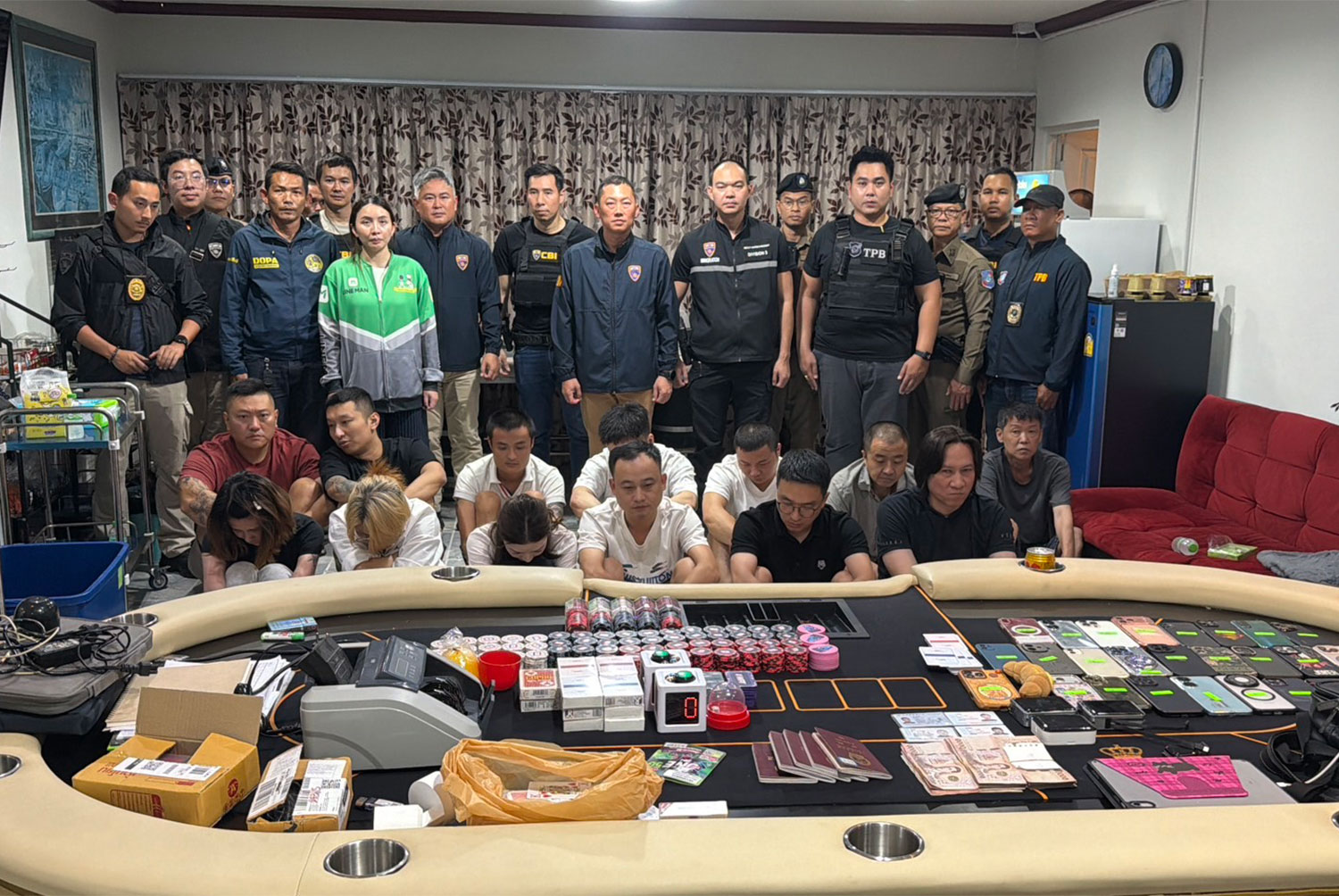 Bangkok Post - 16 gamblers arrested in Pattaya poker den raid