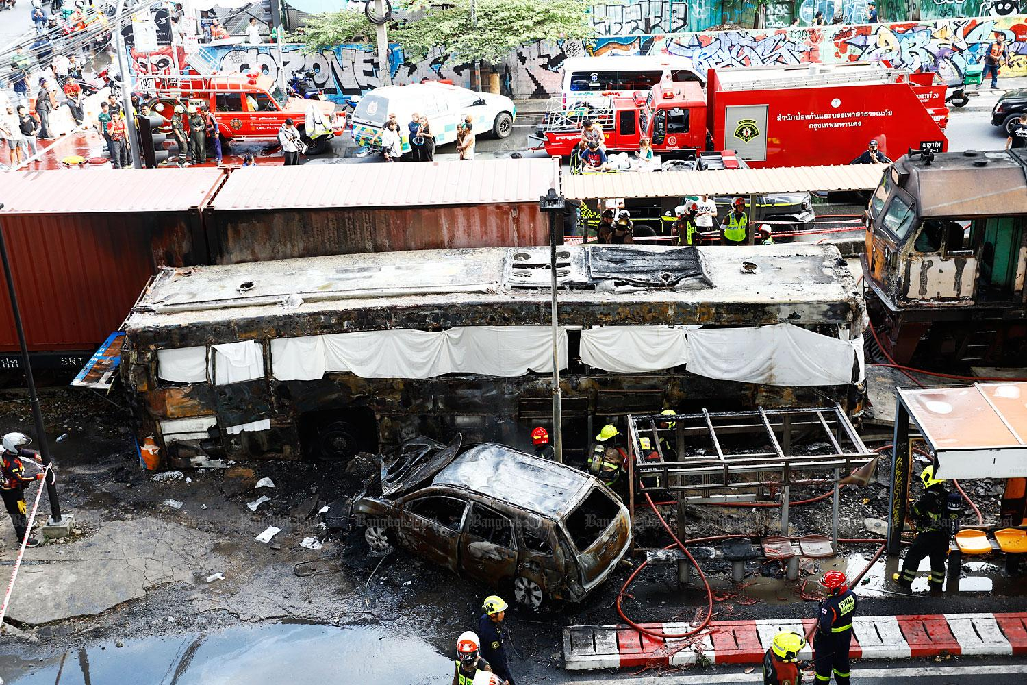 City bus-train collision kills 8