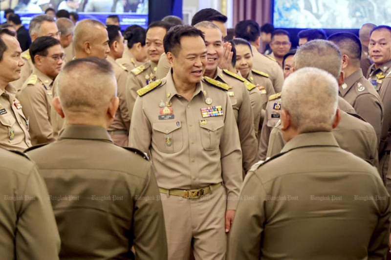 Prime Minister Anutin Charnvirakul attends a workshop on implementing the government’s national security policies, where he is briefed on initiatives launched by the Royal Thai Police, provincial police chiefs and governors nationwide. (Photo: Chanat Katanyu)