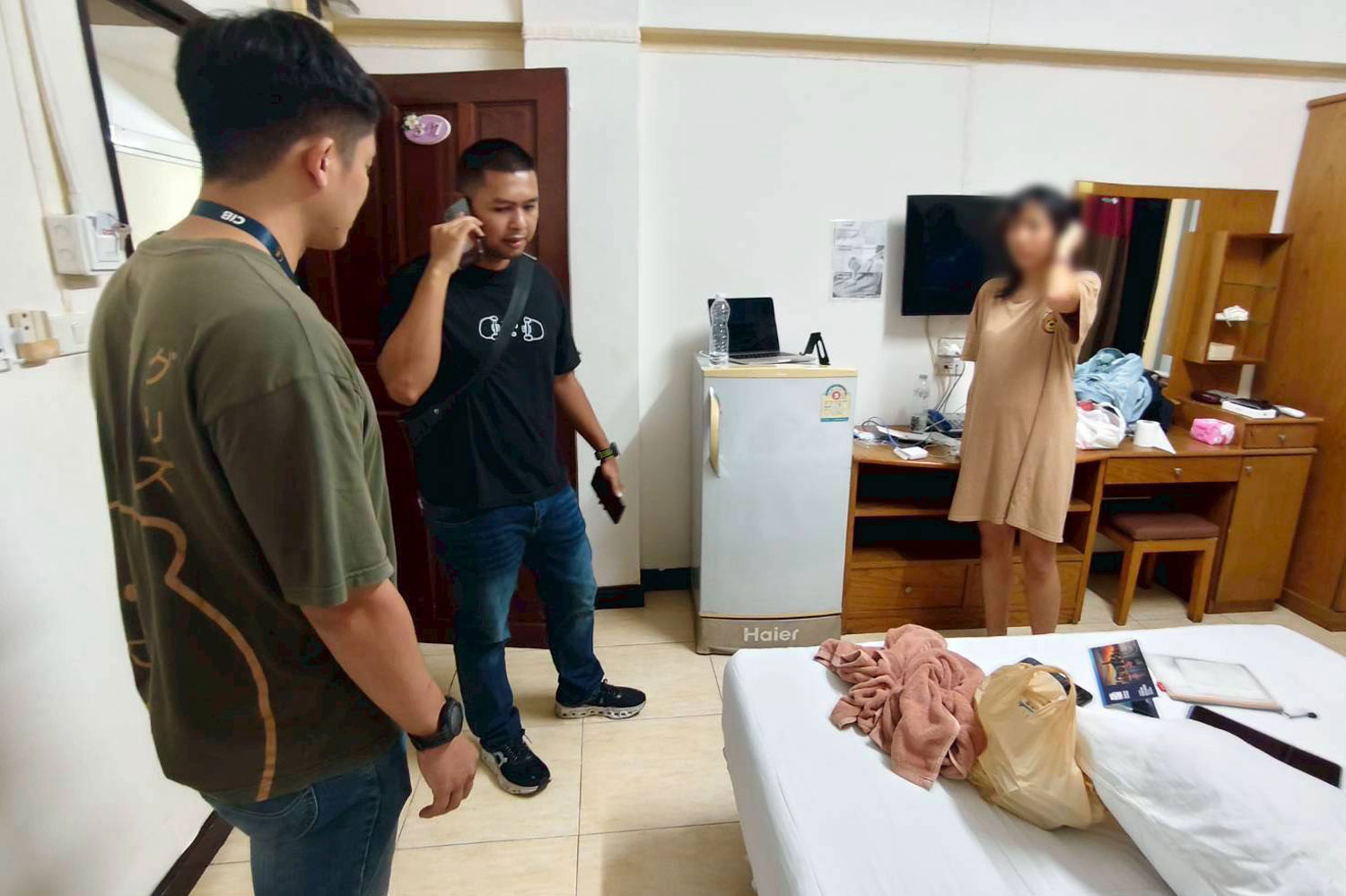The Chinese woman is found inside a hotel room when police came to help her. (Photo supplied/Wassayos Ngamkham)